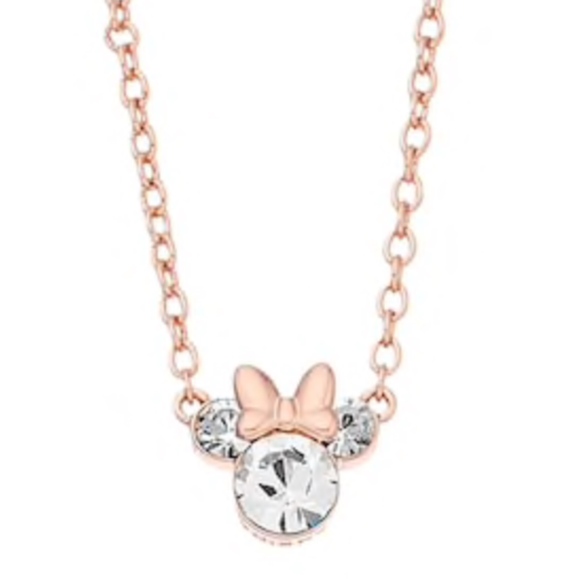 Minnie Mouse Rose Gold Crystal Necklace 